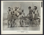 [MOVIE PUBLICITY STILLS] A group of seven Twentieth Century Fox black & white publicity photographs issued for the film "Kangaroo" in 1952, three of which feature Aboriginal tribesmen from the area of Mount Brown, near Port Augusta in South Australia; als - 2