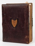 A leather-bound photo album (defects) named and dated "M.R. Armitage 1883" to blank title page; followed by a collection of cabinet card portraits and mainly cartes-de-visite, and one tintype portrait, with photographers noted from Adelaide, Fremantle, Sy - 5