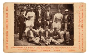 1893 Australian Team carte-de-visite photograph 'Eighth Australian Cricketing Team, 1893', with players names on mount, published by London Stereoscopic Photographic Co.