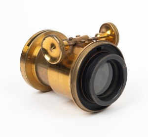 Brass Petzval lens, lens diameter approx. 52mm, total height 115mm, c. 1870s.