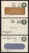 STAMPED TO PRIVATE ORDER ENVELOPES: A study of the Octagonal 1d green KGV with "POSTAGE" in die (BW:ES43): (15), with users including James McEwan & Co., A.W.Sandford & Co., Roberts & Co., Melbourne Music Club, Melbourne Hospital Birthday League, Adelaide