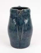 MERRIC BOYD impressive blue glazed pottery jug with applied gumnut and leaf decoration, incised "Boyd, 1922", 23cm high - 2