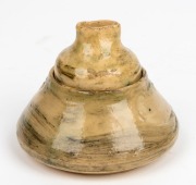 MERRIC BOYD lidded pottery bowl with landscape decoration, incised "Merric Boyd, 1946", 7.5cm high, 9.5cm wide - 2