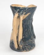 MERRIC BOYD impressive pottery vase with double windswept handles and unusual modelled shearer's arm decoration, incised "Merric Boyd, 1947", 21cm high, 20cm wide - 4