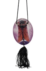 GABRIEL ARGY ROUSSEAU pate de verre French glass cicada pendant, signed "G.A.R." 6.5cm high