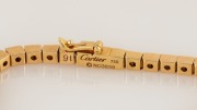 CARTIER 18ct yellow gold and brilliant cut white diamond "Tennis" bracelet, stamped "CARTIER, 750", 17.5cm long, 15.2 grams total - 2