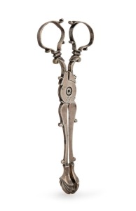 A pair of Georgian sterling silver sugar nips by James Pipps of London, 18th century, 13cm long, 39 grams