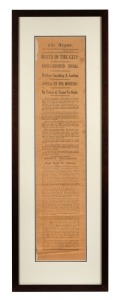 1923 MELBOURNE 2a.m. SPECIAL EDITION NEWSPAPER - POLICE STRIKE: The Argus / Sunday 2am / RIOTS IN THE CITY / UNPRECEDENTED SCENES / Window Smashing & Looting / APPEAL BY THE MINISTRY / No Trains or Trams To-Night ....., single sided special edition, 68 X 