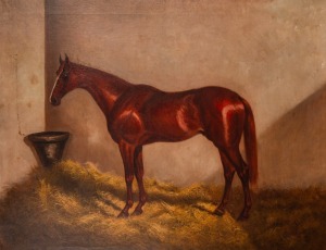 EDWIN WOODHOUSE (1858-1922), (portrait of a horse), oil on canvas, signed lower left "Edwin Woodhouse, 1899", ​​​​​​​69 x 89cm, 81 x 102cm overall