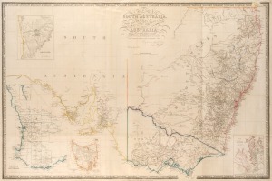 JAMES WYLD, map of South Australia, New South Wales, Van Diemen's Land, and Settled parts of Australia. Respectfully dedicated to Major Sir T.L. Mitchell....Surveyor General of New South Wales, [London, circa 1848], engraved map with contemporary hand-col