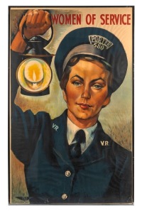 HAROLD EMANUEL FREEDMAN (1915-1999), Women of Service (Porter), Colour lithographic poster, circa 1947, Poster No.245 for Victorian Railways, Printed by F.W. Niven. Laid down on board, Framed and glazed Overall 102 x 64cm. The rarest of the images in the 