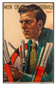 HAROLD EMANUEL FREEDMAN (1915 - 1999), (The Signal Man), Men of Service, Victorian Railways Poster, No. 247, Colour lithograph, 1947, Printed by F. W. Niven PTY LTD, Laid down on backing board; framed and glazed Overall 102 x 64cm.