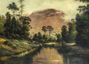 HAUGHTON FORREST (1826-1925), Mount Wellington, Hobart, oil on board, 45 x 60cm, 65 x 79cm overall. Note: Verified by the Forrest Project.