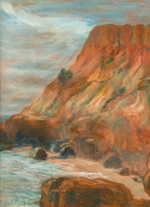 SYBIL CRAIG (1901-1989), (coastal scene), pastel on paper, signed lower left "Sybil Craig, '45", 44 x 32cm, 59 x 47cm overall