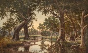 (after) H. J. JOHNSTONE, Evening Shadows, 1880, oil on canvas, bearing label verso suggesting a possible student copy completed in the 1880s, ​​​​​​​52 x 83cm, 80 x 110cm overall
