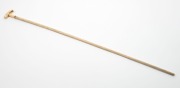 An antique walking stick with whale's tooth handle carved in the form of a hammer head with baleen spacers and whalebone shaft, 19th century, 82cm high - 4
