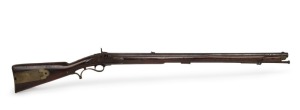 An antique English muzzle load percussion cap rifle, the lock stamped "T. KETLAND & CO." mid 19th century, 117cm long