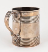 A Georgian sterling silver tankard with ribbed decoration, by James Marson or James Macklin, London, circa 1794, 11cm high, 392 grams - 2