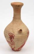 WWII period Australian military folk art painted Greek pottery vessel adorned with caricatures of Adolf Hitler, Mussolini, Josef Stalin and an Australian digger, 28cm high - 4