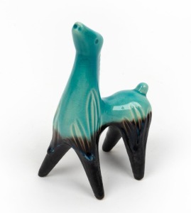 ELLIS turquoise glazed pottery horse, unusual small size 13.5cm high