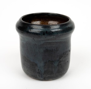 MERRIC BOYD charcoal glazed pottery vase, incised "Boyd, Hand Craft", date illegible, 13.5cm high