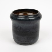 MERRIC BOYD charcoal glazed pottery vase, incised "Boyd, Hand Craft", date illegible, 13.5cm high - 2