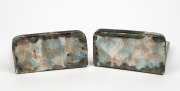 MASHMAN pair of pottery bookends with galleon decoration, 19cm high - 3