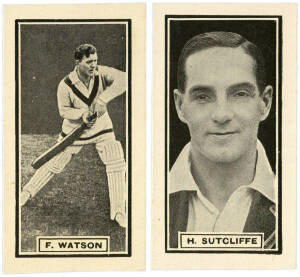 1930 D.C.Thomson "The World's Best Cricketers" (Mauve), complete set [36], noted Archie Jackson, Don Bradman & Maurice Tate. Mainly G/VG. Scarce.