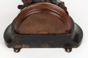 An antique carved timber wall bracket in the manner of Robert Prenzel, with oak leaf and salamander lizard decoration, adorned with intricate monogram, 19th/20th century, 26cm high overall - 6