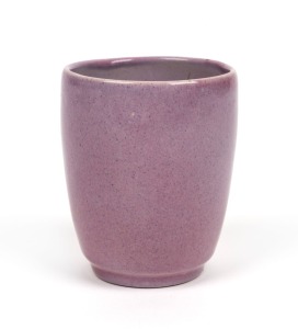 KLYTIE PATE mauve glazed pottery beaker, incised "Klytie Pate", 9cm high