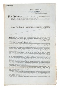 GOLD MINING IN MARYBOROUGH: A March 1893 indenture bestowing a lease of land in the Parish of Craigie, County of Talbot, in the mining district of Maryborough, to JAMES BUCHANAN, of Caulfield; the document sealed and signed by Sir John MADDEN (Chief Justi