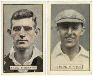 1934-35 Allens "Cricketers", complete set [39], including the two cards numbered 3 (Ebeling & Love), 12 (Nash & Oxenham) & 24 (Hornibrook & Hunt). Fair/VG.