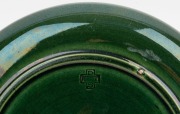 DISABLED SOLDIERS green glazed pottery bowl, stamped "D.S. POTTERY", ​​​​​​​4.5cm high, 21cm diameter - 3