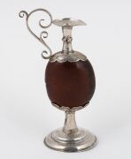 An antique Australian silver and burra nut miniature ewer with Australian coat of arms in a Map shaped shield, 19th century, 10cm high - 4