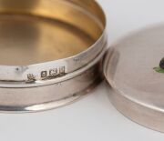 A rare antique English sterling silver circular box&nbsp;with Aboriginal warrior enamel decoration, interior with original gilt wash finish, made in Birmingham, circa 1908, 6cm diameter 36 grams - 3