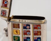 PRINCE ALFRED YACHT CLUB (Sydney). BRONZEWING: Attractive sterling silver vesta case emblazoned with the yacht name "Bronzewing" which belonged to SAMUEL HORDERN. Reverse impressively decorated with eighteen British Commonwealth flags in coloured enamel. - 3