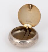 WILLIAM DRUMMOND & CO. of Melbourne sterling silver presentation tobacco box engraved in script with signature "R.J.P.  From Forster Governor General 12-11-24", made in Birmingham, circa 1920, 7cm diameter, 78 grams - 2