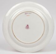 ROYAL WORCESTER set of four "Bird of Paradise" hand-painted English porcelain cabinet plates, signed "R. AUSTIN" and designed by ELLIS ROWAN, puce factory marks to base with titles, 22cm diameter - 7