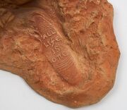 WILLIAM RICKETTS "All Life is One"&nbsp;pottery wall plaque with self-portrait of William Ricketts and Aboriginal elder, signed "Wm. Ricketts", 35.5cm high, 24cm wide - 5