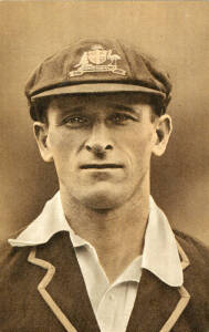 1936 Amalgamated Press "Australian & English Cricketers 1936-37", Real Photogravure Portrait postcards , part set [10/20]. G/VG.