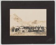 NEW ZEALAND: A range of mounted albumen paper photographs and similar; many identified scenes and photographers including Queen St., Auckland, Building the Milton - Roxburgh Branch Railway, Taihape, Otira Gorge, Blue Lake Rotorua, a picnic gathering at Ro - 5