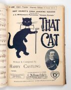 SHEET MUSIC: A leather-bound collection of original sheet music of the 1900 - 1920s period, mostly as performed in various J.C. Williamson productions and printed in Australia. Titles include "In my Aeroplane" by Cole & Coventry;&nbsp;"You can't judge a woman - 5