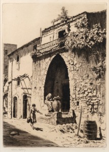 LIONEL ARTHUR LINDSAY (1874-1961), The Prior Doorway, Taormina, dry point etching, signed in plate lower right, signed in pencil lower left "Lionel Lindsay", 17 x 27cm, 39 x 48cm overall