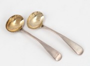 A pair of antique Irish silver condiment spoons, by Joshua Buckton of Dublin, circa 1822, 9.5cm long, 17 grams total