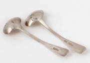 A pair of antique Irish silver condiment spoons, by Joshua Buckton of Dublin, circa 1822, 9.5cm long, 17 grams total - 2