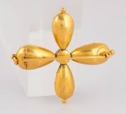 A Georgian 18ct yellow gold brooch, set&nbsp;with five cut amethysts, 18th/19th century, 5cm wide - 2