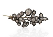 A Georgian diamond floral brooch, set in silver and mounted on gold, 18th century, 5cm wide