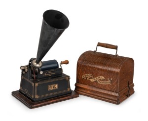 EDISON GEM cylinder phonograph, ​​​​​​​the case 24cm wide