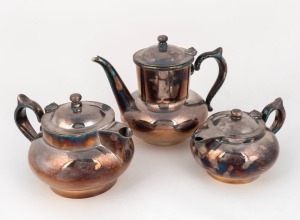 CHALLENGE silver plated coffee pot and two hot water pots, 20th century, the largest 17cm high