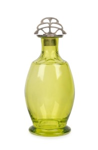 An antique Bohemian citrine glass decanter with Austro-Hungarian silver top, 19th century, 20cm high